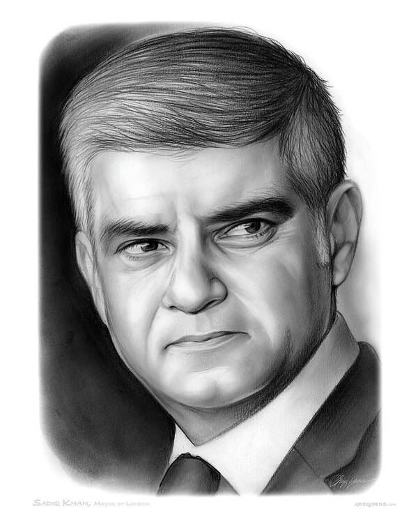 Sadiq Khan Poster featuring the drawing London Mayor by Greg Joens