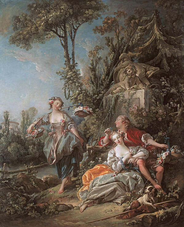 French Artist Poster featuring the painting Lovers in a Park by Francois Boucher
