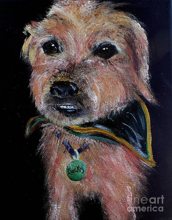 Dog Poster featuring the painting Lucky by Deb Arndt