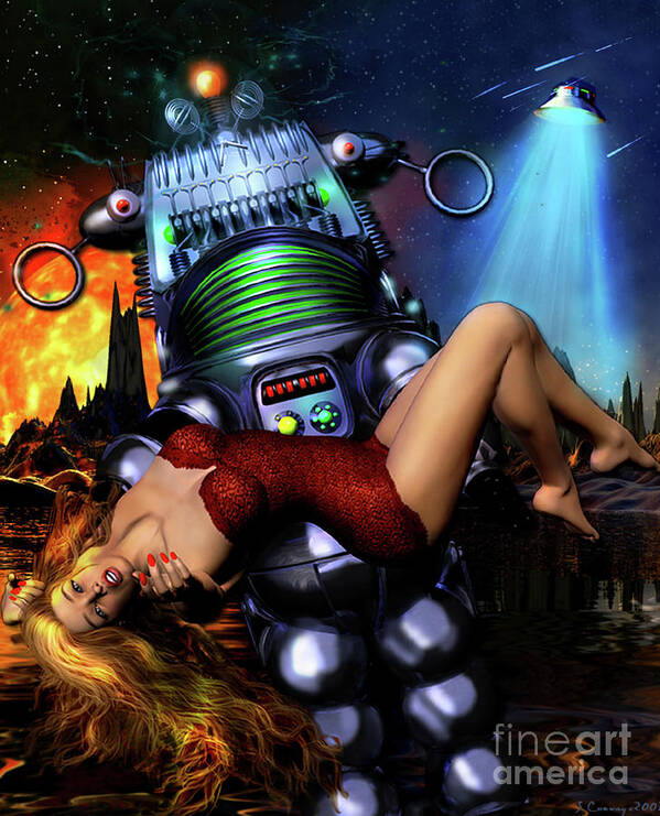 Lust In Space Poster featuring the digital art Lust in Space by Shanina Conway