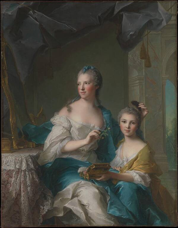 Jean Marc Nattier (french Poster featuring the painting Madame Marsoler with daughter by MotionAge Designs