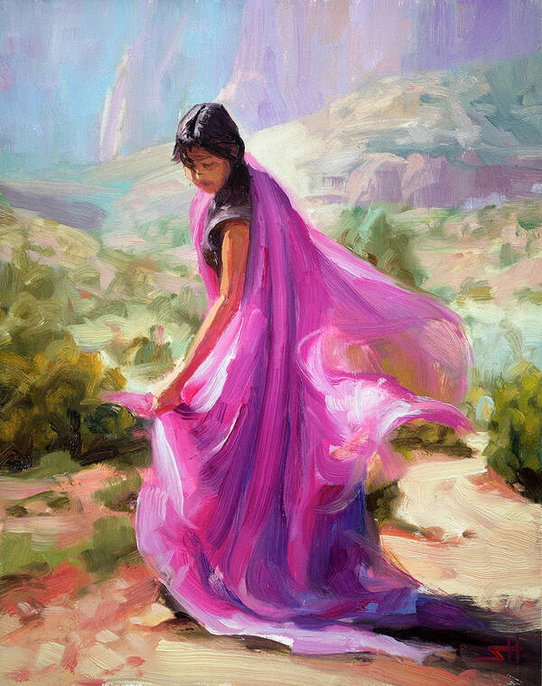 Southwest Poster featuring the painting Magenta in Zion by Steve Henderson