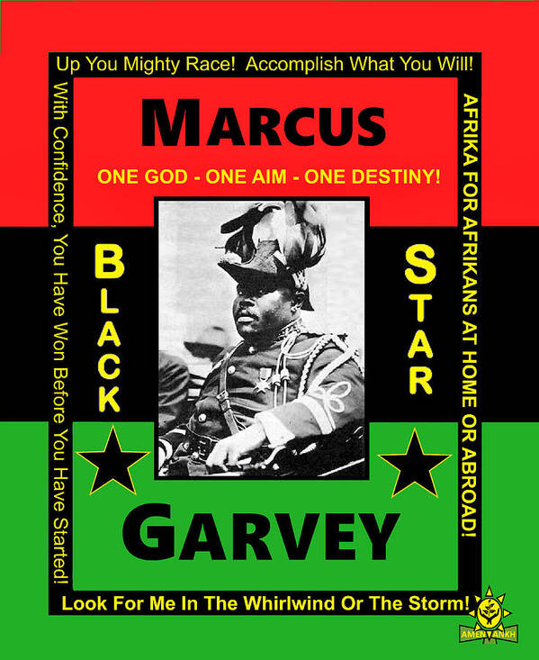 Marcus Garvey Poster featuring the digital art Marcus Garvey by Adenike AmenRa
