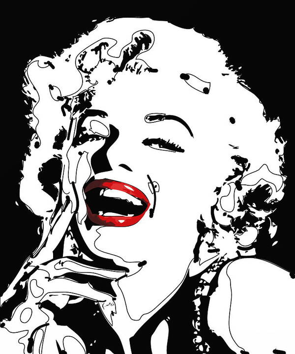 Actress Poster featuring the digital art Marilyn Monroe by Rabi Khan