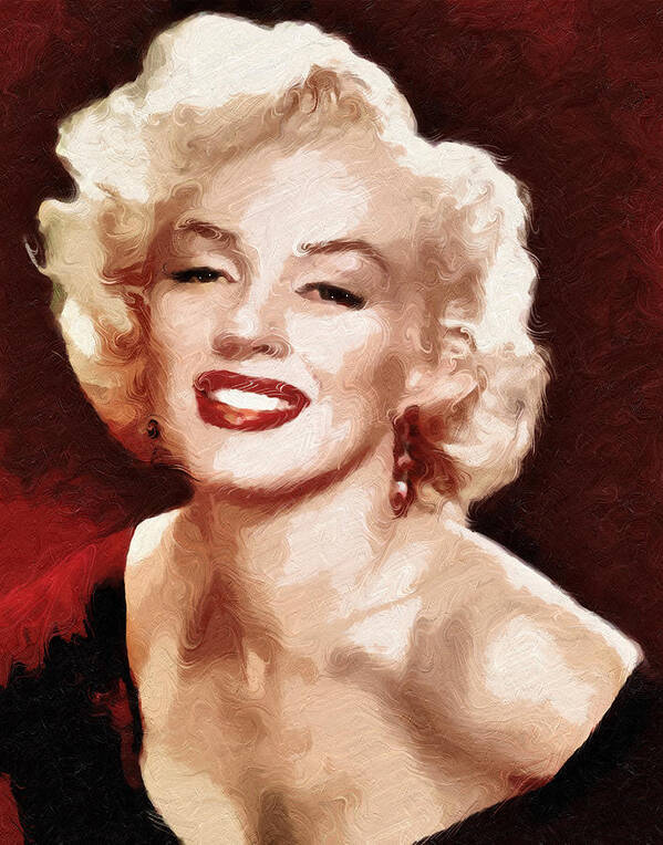 Marilyn Monroe Semi Abstract Poster featuring the painting Marilyn Monroe Semi Abstract by Georgiana Romanovna