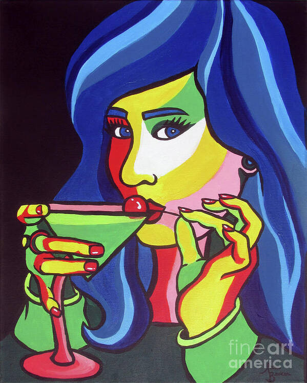 Martini Poster featuring the painting Martini Time by Sara Becker