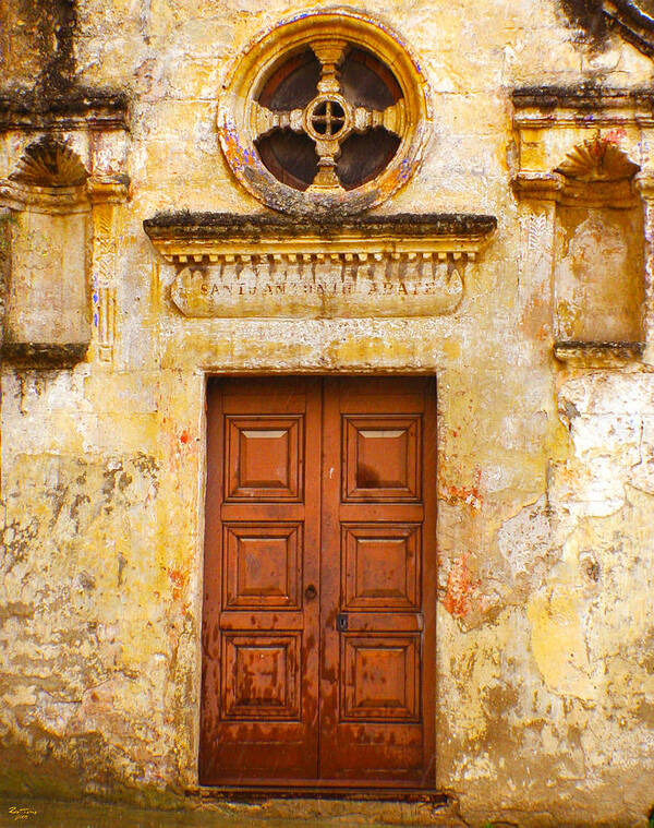Wood Poster featuring the photograph Matera Church Door by Rob Tullis