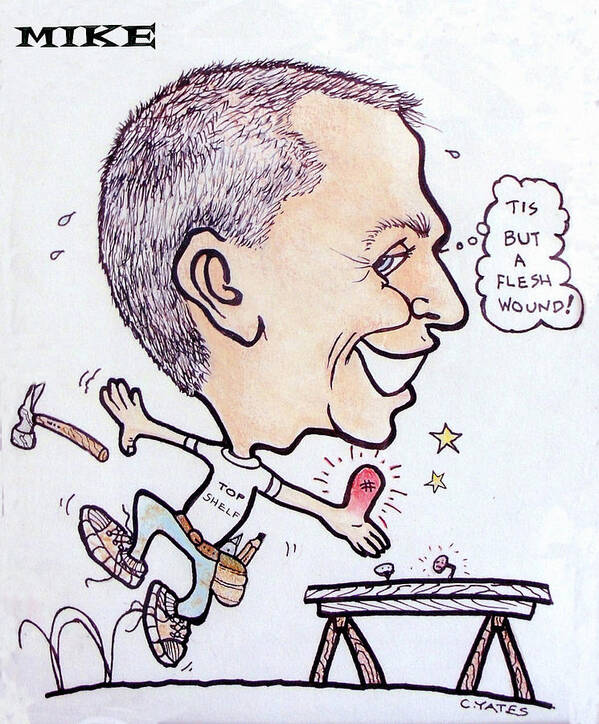 Caricature Poster featuring the drawing Mike by Charles Yates