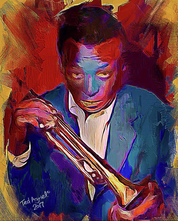 Painting Poster featuring the digital art Miles Davis by Ted Azriel