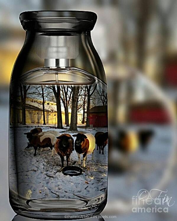 Milk Jar Poster featuring the painting Milk Jar Reflecton by PainterArtist FIN