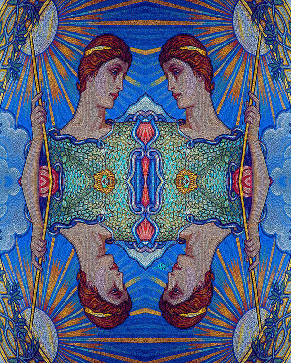 Minerva Poster featuring the painting Minerva Goddess Of Wisdom Surreal Pop Art 2 by Tony Rubino