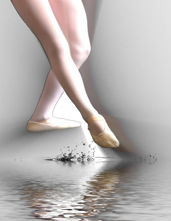 Digital Art Poster featuring the digital art Minimalist ballet by Angel Jesus De la Fuente