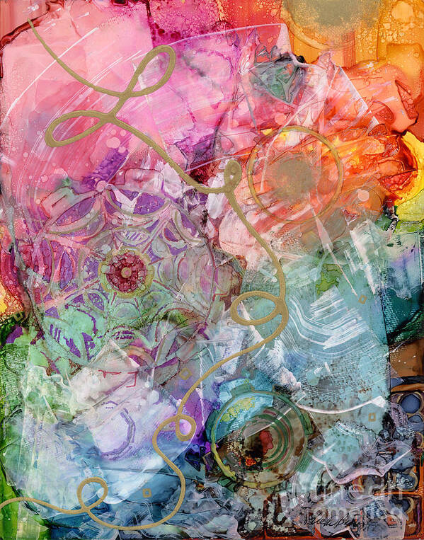 Alcohol Ink Poster featuring the painting Misty Awakening by Vicki Baun Barry