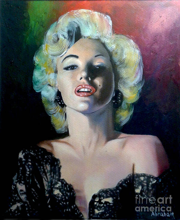 M Monroe Poster featuring the painting M.Monroe 3 by Jose Manuel Abraham