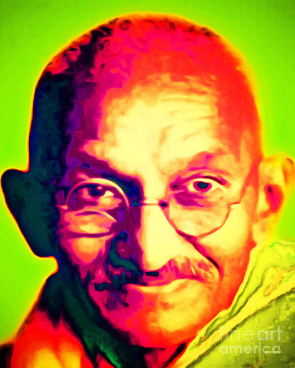 Mahatma Gandhi Poster featuring the photograph Mohatma Gandhi 20151230 by Wingsdomain Art and Photography
