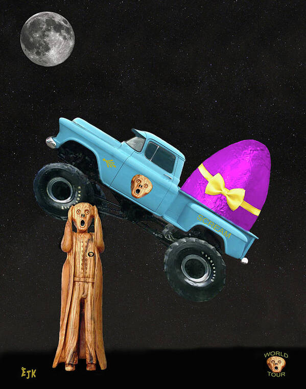Monster Truck Poster featuring the mixed media Monster Truck by Eric Kempson