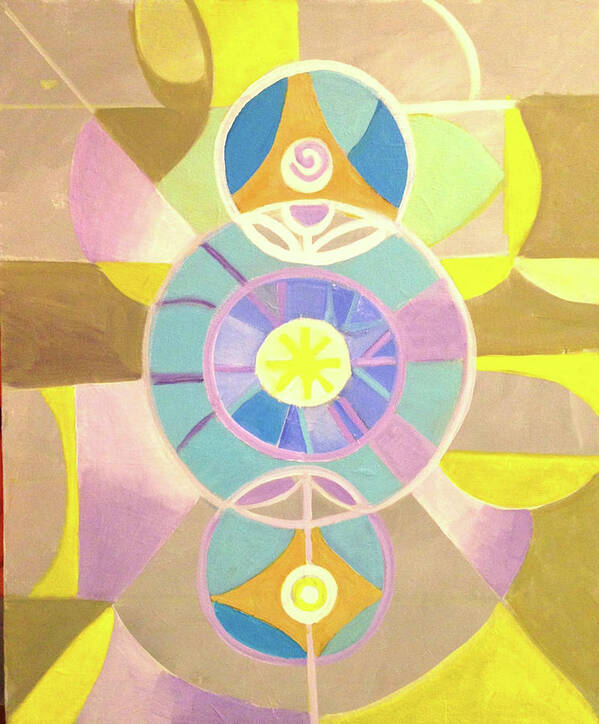 Morning Glory Poster featuring the painting Morning Glory Geometrica by Suzanne Giuriati Cerny