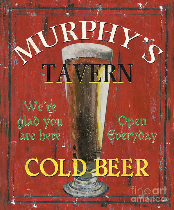 Beer Poster featuring the painting Murphy's Tavern by Debbie DeWitt