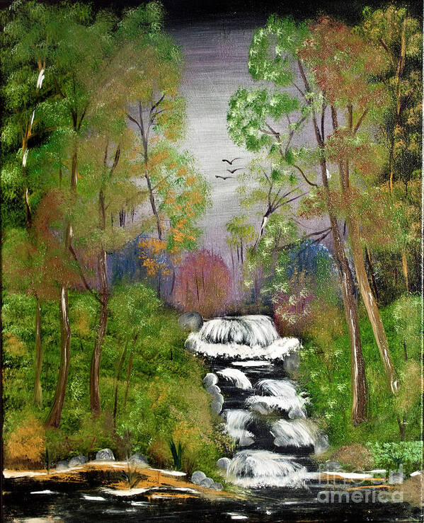 Oil On Canvas Poster featuring the painting Mystic Fall by Joseph Summa