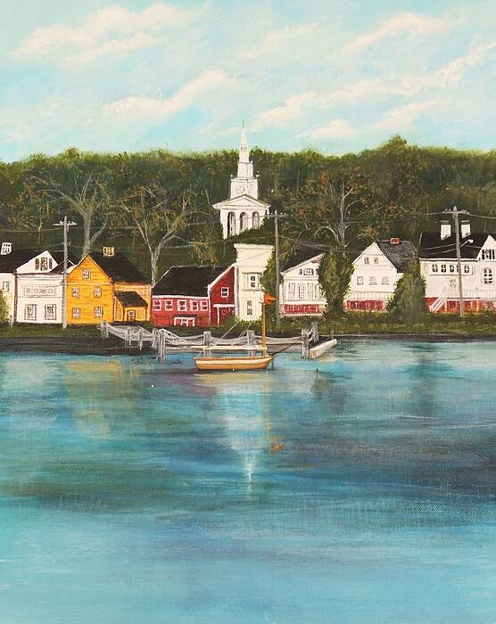 Mystic Poster featuring the painting Mystic Seaport by Marcia Crispino
