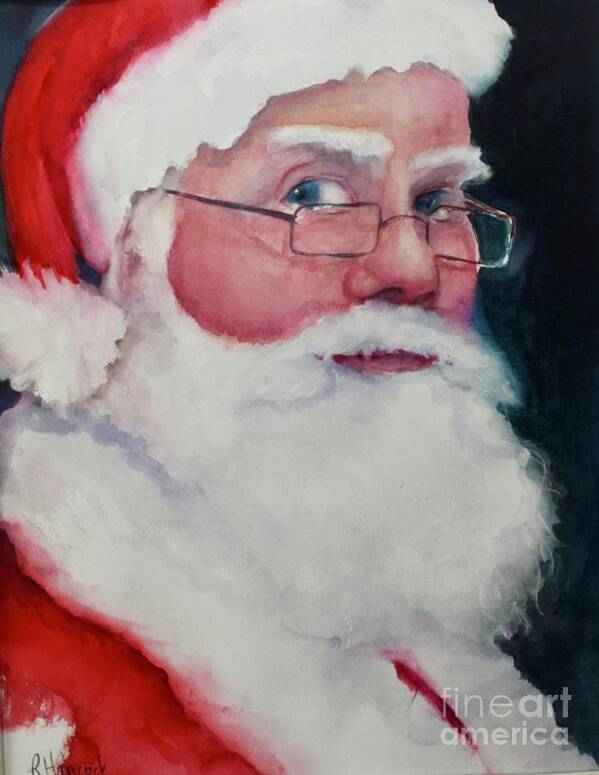 Santa Claus Poster featuring the painting Naughty or Nice ? Santa 2016 by Rhonda Hancock