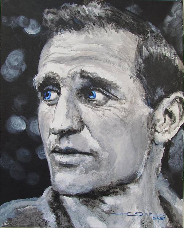 Neal Leon Cassady = Denver Colorado - Poster featuring the painting Neal Cassady - On The Road by Eric Dee