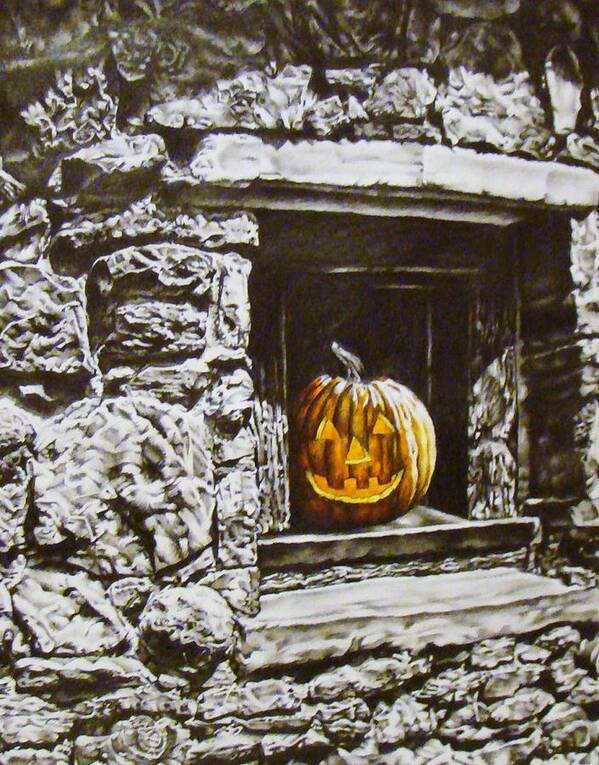Halloween Poster featuring the mixed media New Harmony Jack by Michael Lee Summers