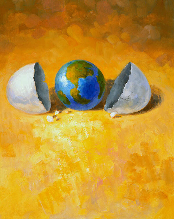 Globe Poster featuring the painting New World by Andrew Judd