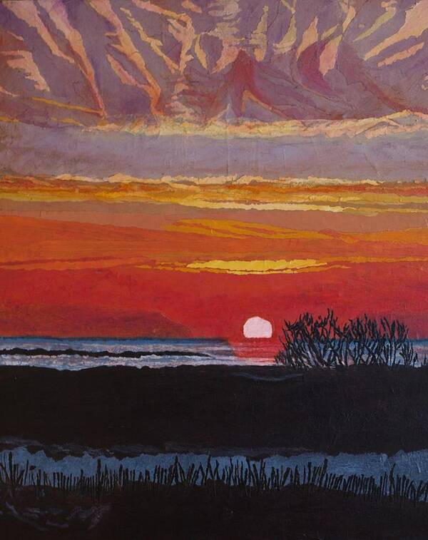 Sun Rise Poster featuring the painting North Star Sunrise by Leah Tomaino