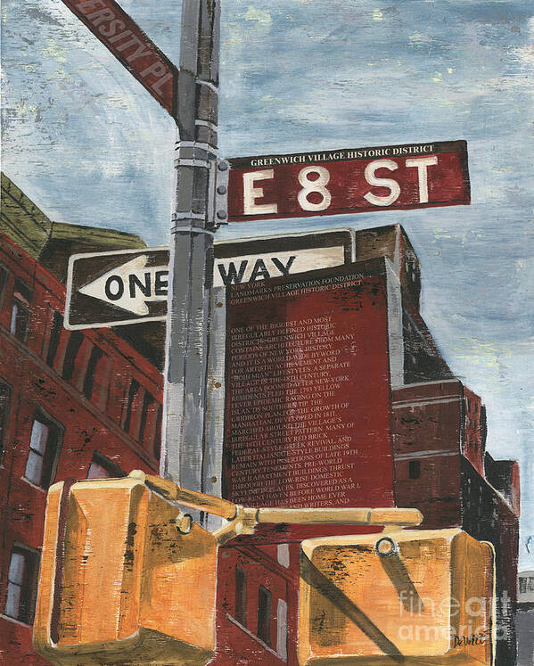 Nyc Poster featuring the painting NYC 8th Street by Debbie DeWitt