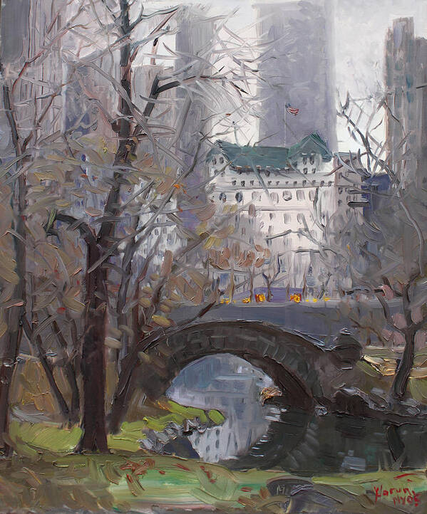 New York City Poster featuring the painting NYC Central Park by Ylli Haruni