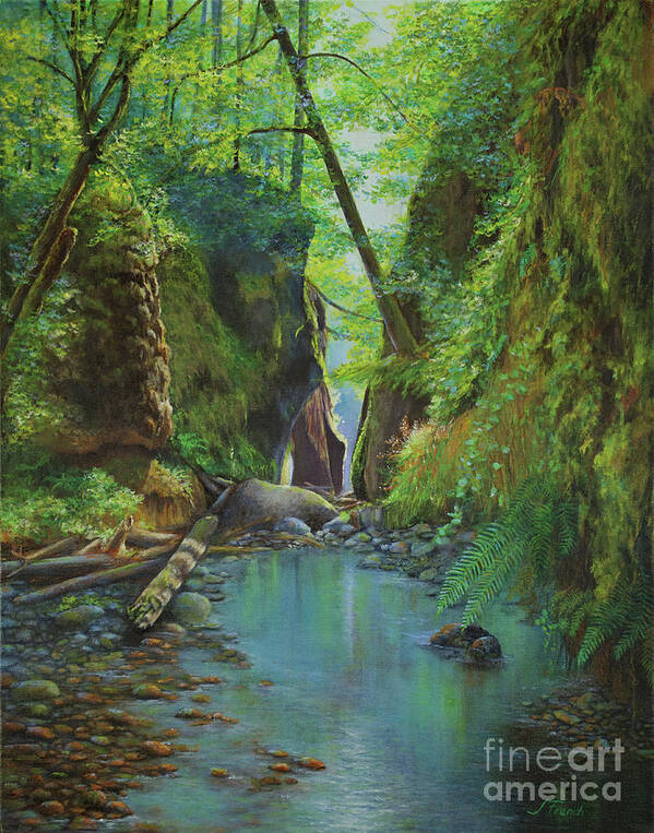River Poster featuring the painting Oneonta Gorge by Jeanette French