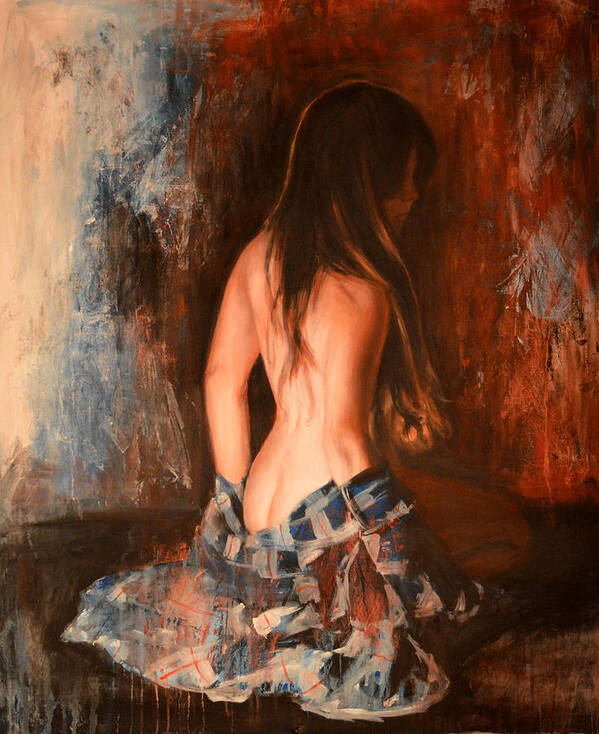 Nude Poster featuring the painting Onirico by Escha Van den bogerd