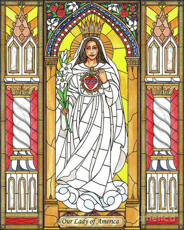 Our Lady Of America Poster featuring the painting Our Lady of America by Brenda Nippert