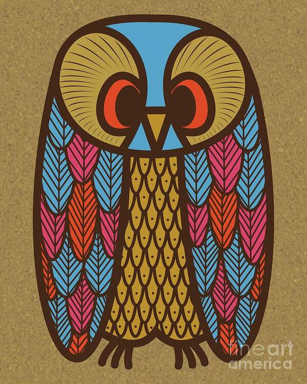 Mid Century Modern Poster featuring the digital art Owl 1 by Donna Mibus
