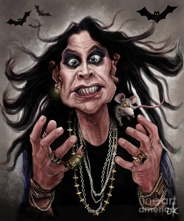 Ozzy Osbourne Poster featuring the drawing Ozzy Osbourne by Andre Koekemoer