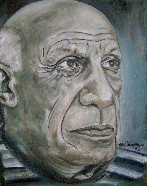 Pablo Picasso Portrait Poster featuring the painting Pablo Picasso by Martel Chapman