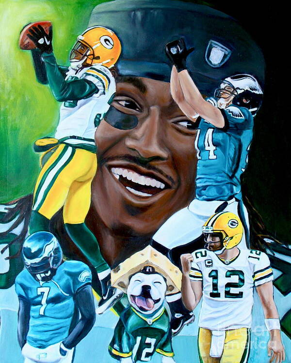 Football Poster featuring the painting Packers Glorious Moments by Dawn Graham