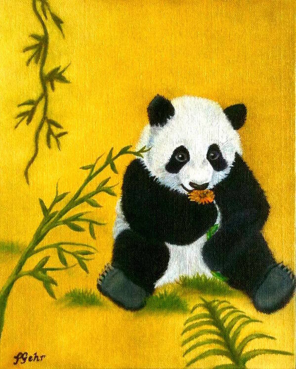 Panda Poster featuring the painting Panda Power by Dr Pat Gehr