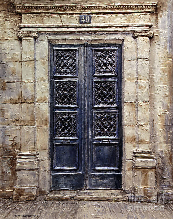 Parisian Doors Poster featuring the painting Parisian Door No.40 by Joey Agbayani