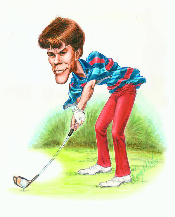 Paul Azinger Poster featuring the drawing Paul Azinger by Harry West
