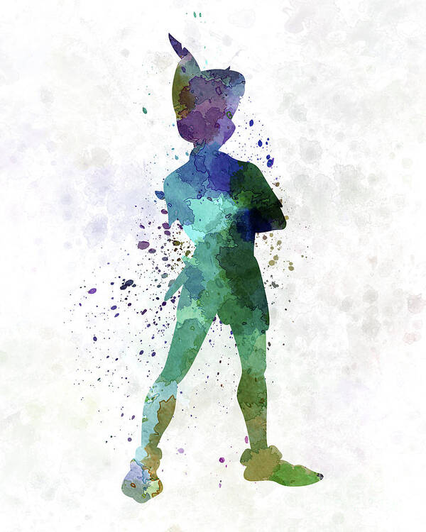 Watercolor Poster featuring the painting Peter Pan in watercolor by Pablo Romero