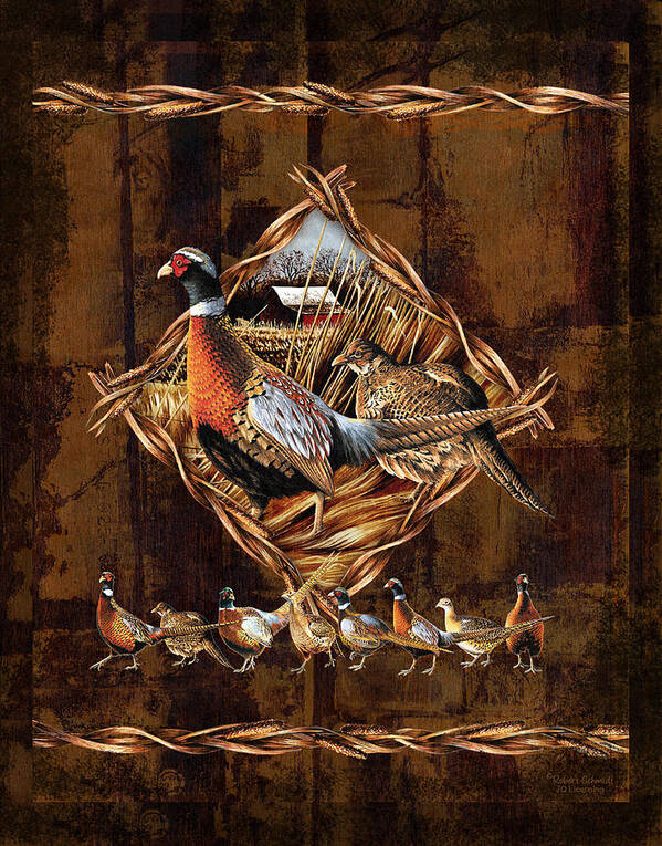 Wildlife Poster featuring the painting Pheasant Lodge by JQ Licensing