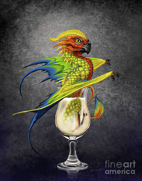 Pina Colada Poster featuring the digital art Pina Colada Dragon by Stanley Morrison