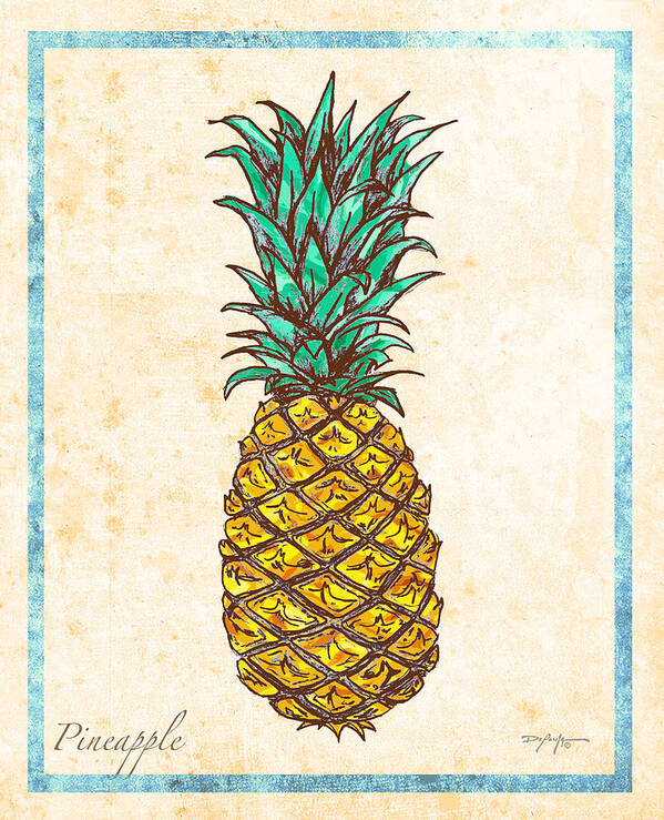 Pineapple Poster featuring the painting Pineapple by William Depaula