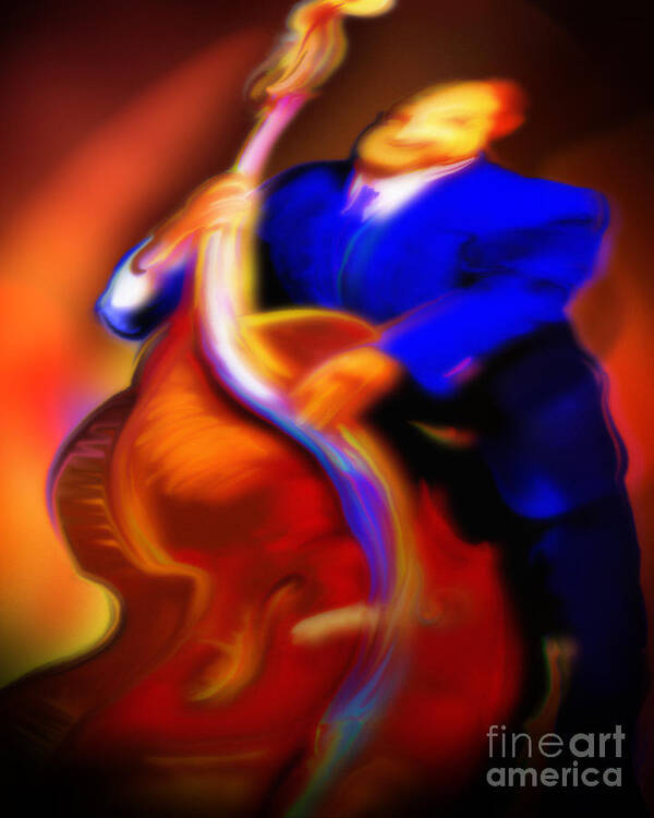 Jazz Art Poster featuring the painting Play'N Left by Mike Massengale