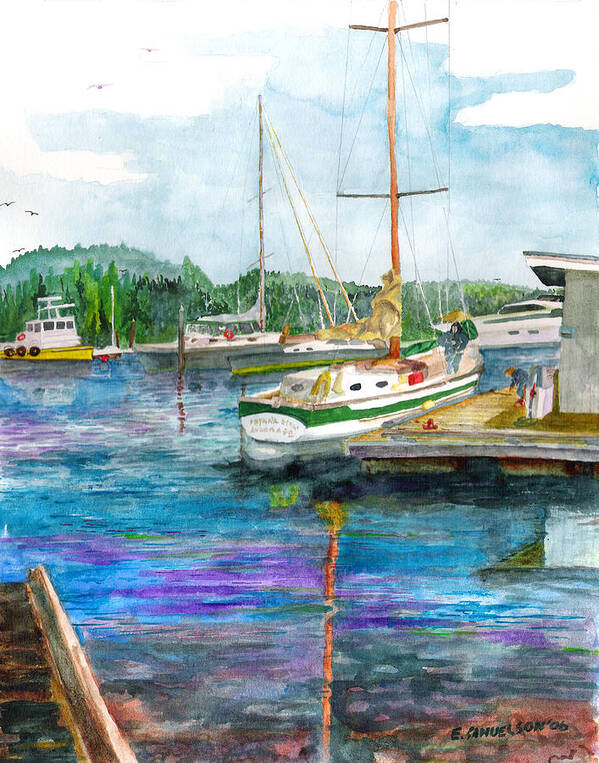 Marine Poster featuring the painting Port McNeil BC by Eric Samuelson