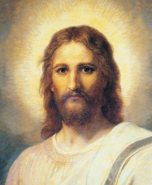 Portrait Jesus Christ Poster featuring the painting Portrait Of Jesus Christ by Heinrich Hofmann