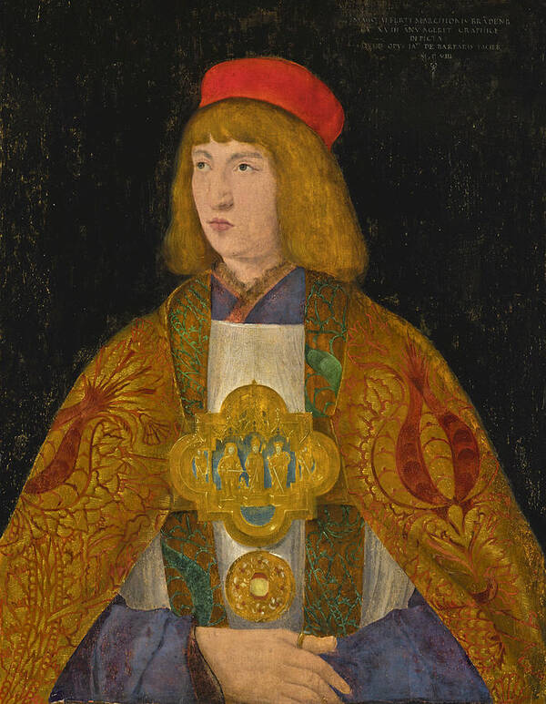Jacopo De' Barbari Poster featuring the painting Portrait of Albrecht of Brandenburg by Jacopo de' Barbari