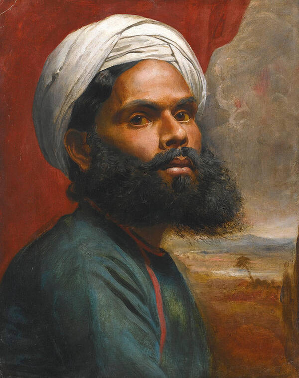 Edwin Frederick Holt Poster featuring the painting Portrait of an Indian Sardar #2 by Edwin Frederick Holt